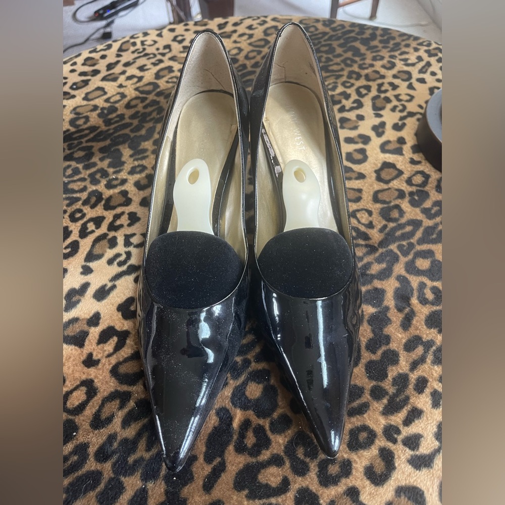 Nine West Black Patent Leather Heels 9.5